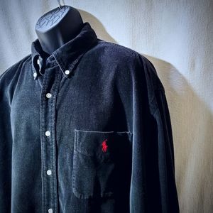 Ralph Lauren Big Shirt Black Corduroy XXL